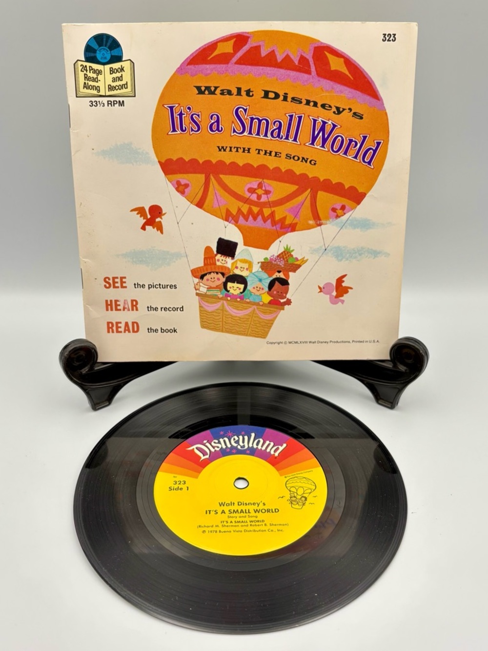 Walt Disney 1978 It's a Small World" Book Read Along & Record 33 1/3 RPM